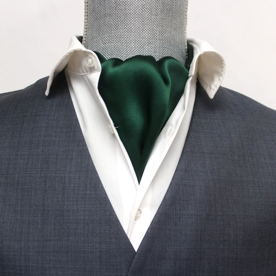 Caja de regalo CAMELLUCCI Cravat Ascot verde esmeralda para hombre A196 Foto 4 de 4
