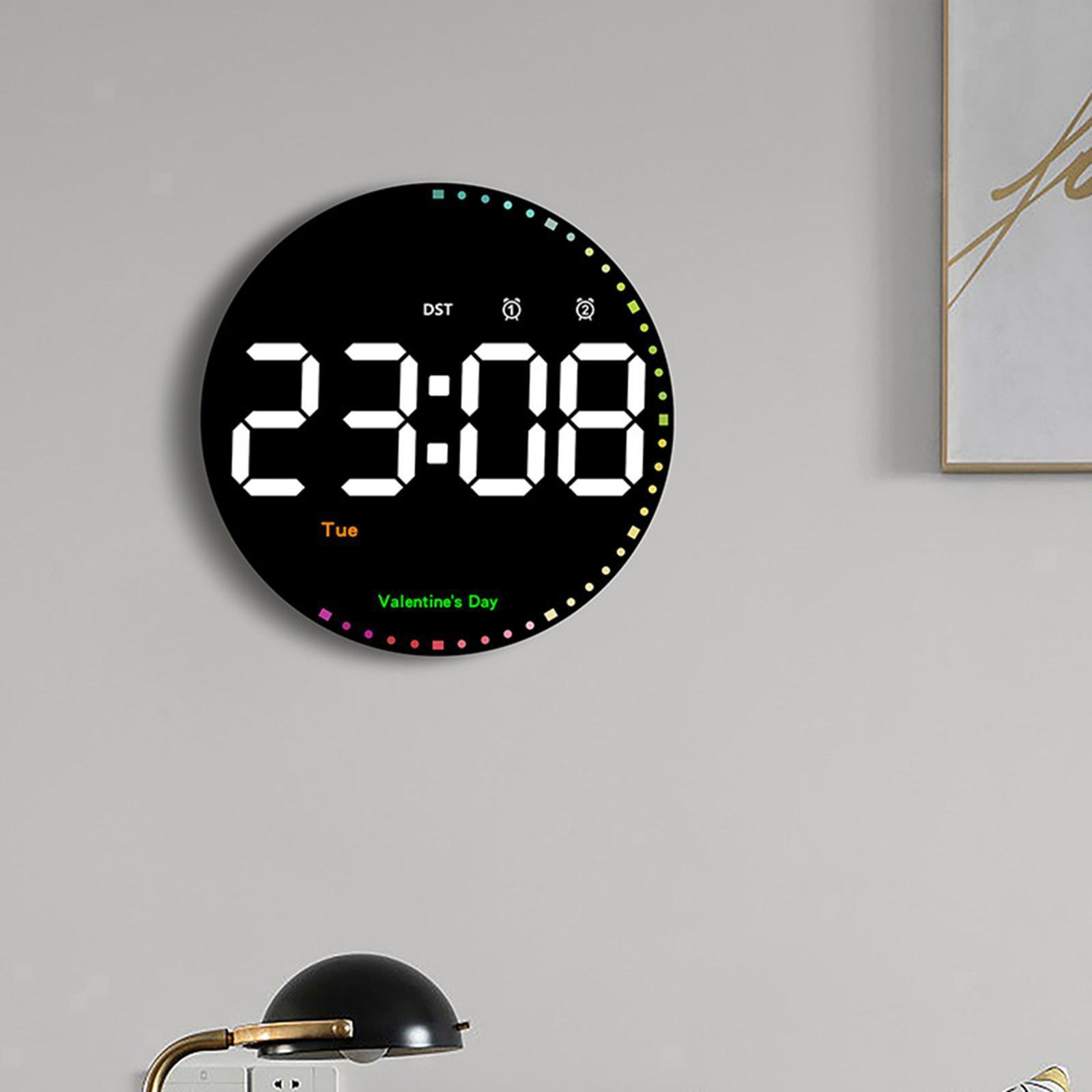 Large Digital Wall Clock Automatic Brightness Calendar Date Remote ...
