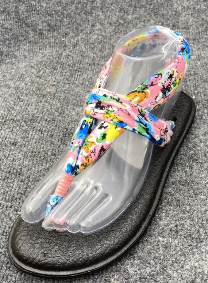 Sanuk Sandalia Mujer Talla 6 Supremamente Cómoda Estera de Yoga Eslinga Floral Foto 2 de 4