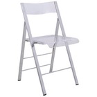 LeisureMod Menno Acrylic Folding Chair – Chrome Frame, Space-Saving, Durable