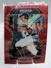 Justin Boyd 2022 Prizm Draft Picks Baseball Base Red Wave #PDP73🔥