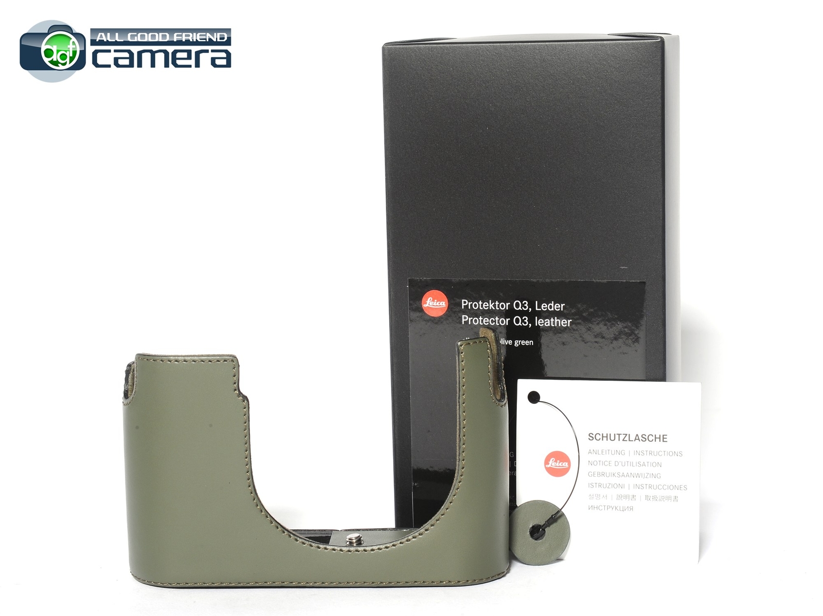 Leica Leather Protector / Half Case Olive Green 19653 for Q3 Camera ...