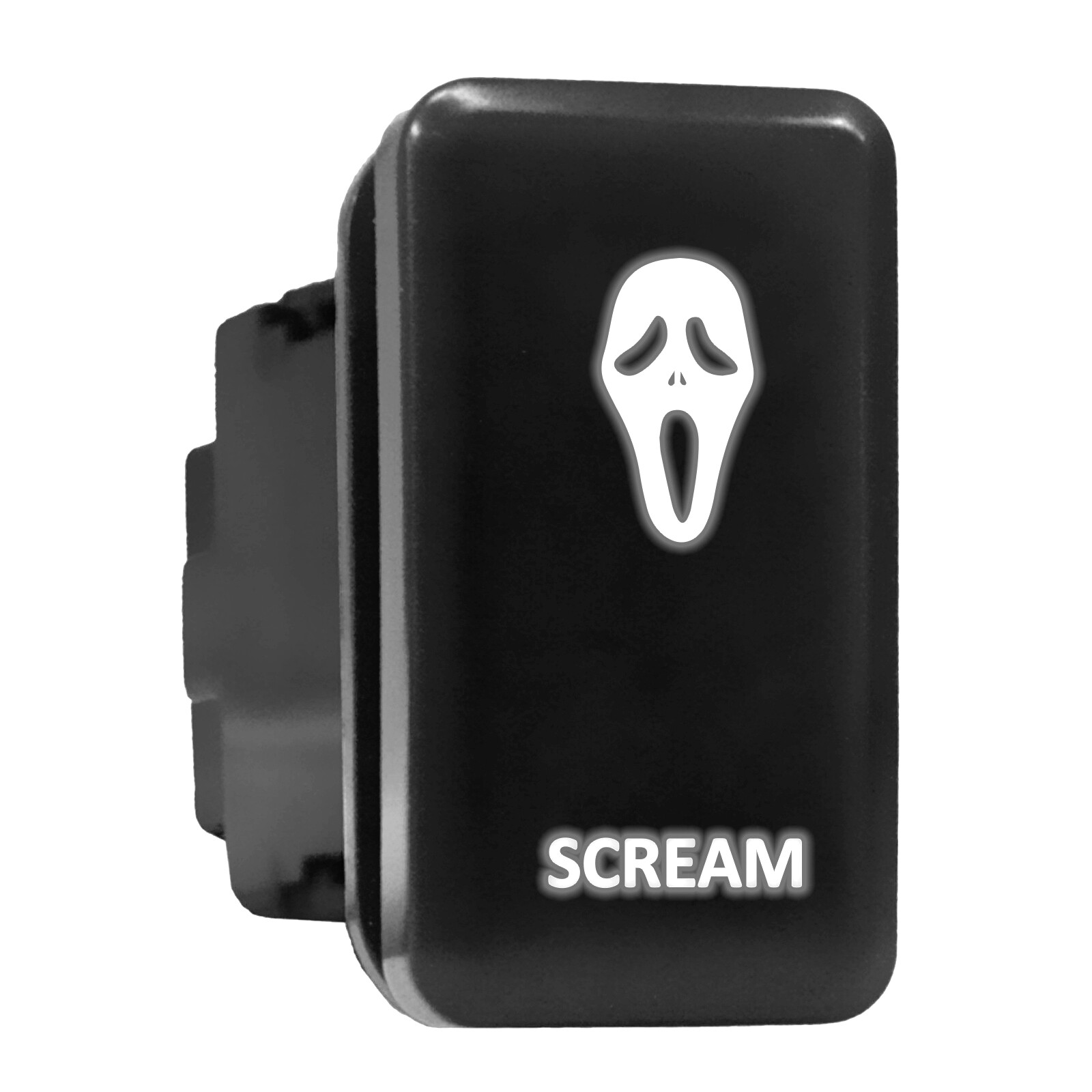 SCREAM White LED Backlit Tall Push Button 1.54x0.83 for Toyota