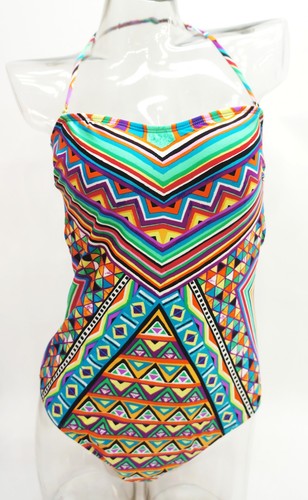 Apt 9 Aztec Printed Halter Strap One-Piece Swimsuit Women's Large #E62RN
