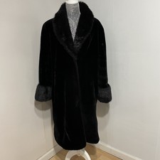Olympia Faux Fur Coat Womens Xl Black Longline 50's Streetwear Glam Baddie Goth