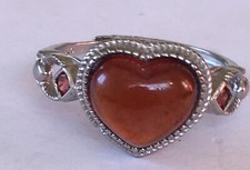 garnet heart ring adjustable to size 7  8