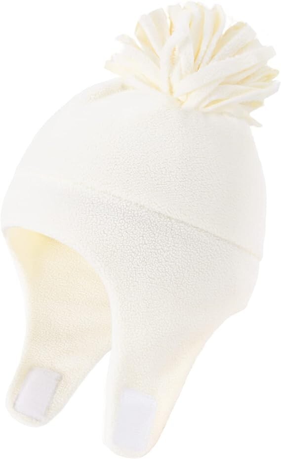 FURTALK Baby Boys Girls Fleece Hat 6-12 months with Ear Flaps, Pom