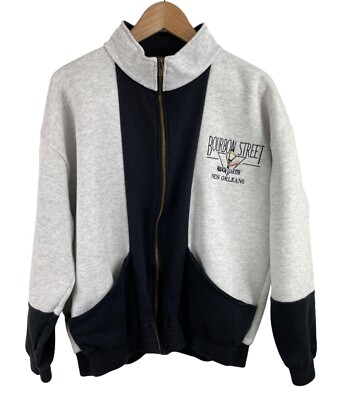 Bourbon Street French Quarter 1990s Sunport USA Mens Size L Full Zip Sweatshirt