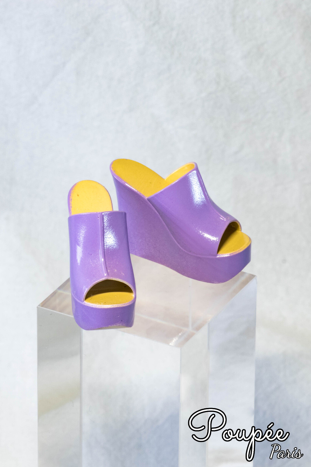 Mules couture violet clair faites main pour poupée TBLEAGUE 1/6 S07C