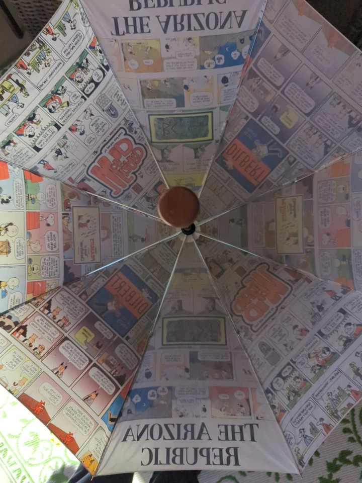 Paraguas de colección tira cómica cacahuetes Dilbert BC Arizona Republic mercancía viaje Foto 4 de 4