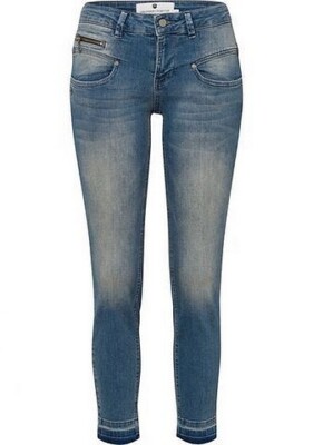 Freeman T. Porter Jeans Alexa High Waist Cropped Damen Skinny Hose Stretch Blue