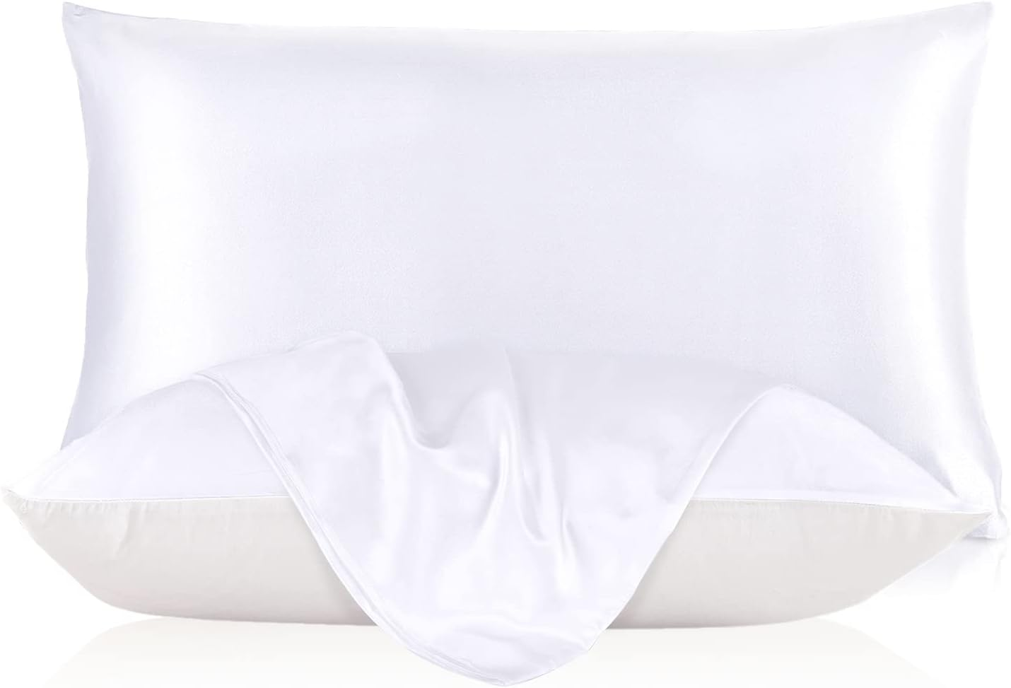 Natural Silk Pillowcase Standard 20X26 Inch White 1Pc 19 Momme-image