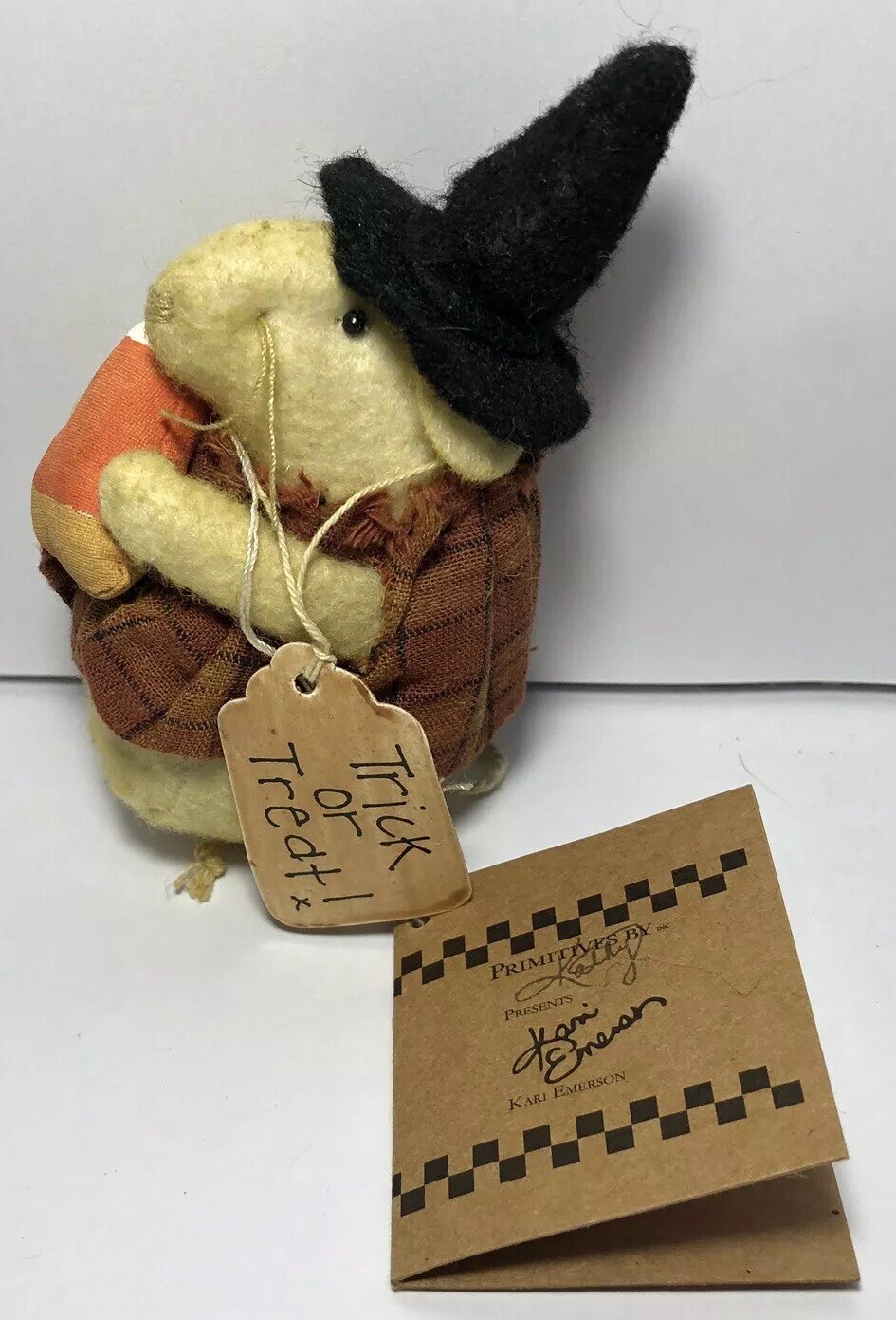 Kari Emerson Plush Jack O/' Cat Pumpkin Doll Retro Vintage Style Halloween Decor
