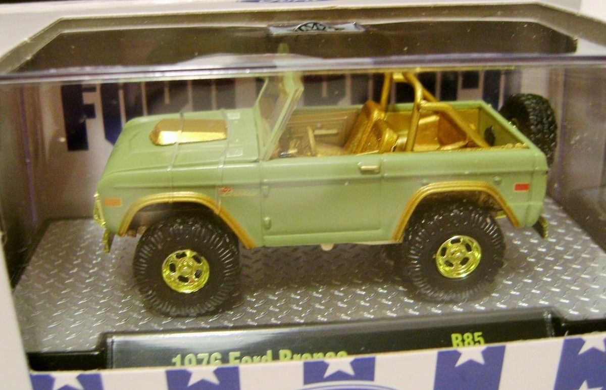1976 '76 FORD BRONCO GREEN CHASE CAR R85 M2 MACHINES DIECAST 2024