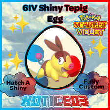 TEPIG ✨ SHINY 6IV EGG ✨ Pokemon SCARLET and VIOLET Unova Starter w/ max IVs