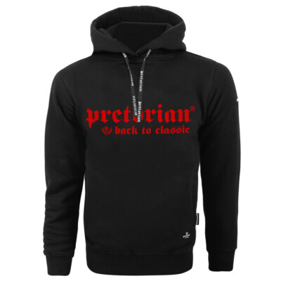 PRETORIAN Sweatshirt Hoodie Hooded Pit Bull Black Hooligans Back To Classic