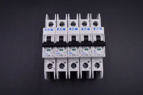 LOT OF 5) Eaton FAZ-C10/1-NA Miniature Circuit Breaker