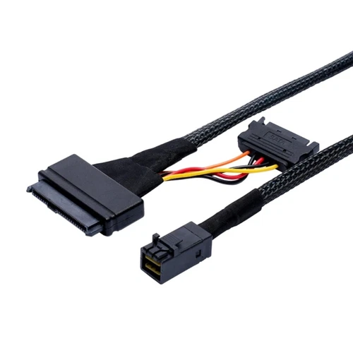 0.5m Internal 12Gbs SFF-8643 to SFF-8639 Cable 0.5m with 15Pin Connector