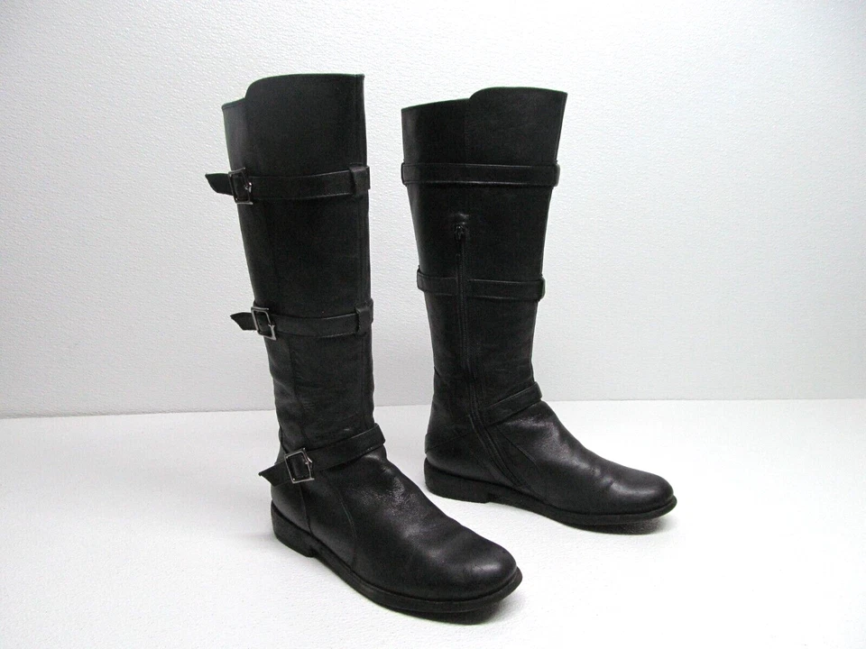 Botas de montar para mujer Gianni Bini con hebilla de cuero negro talla 8,5 M Foto 2 de 4