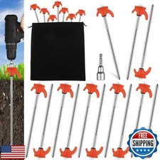 Yaocom 20 Pcs 8" Screw in Tent Stakes Heavy Duty Tent Stakes Drillable Ground