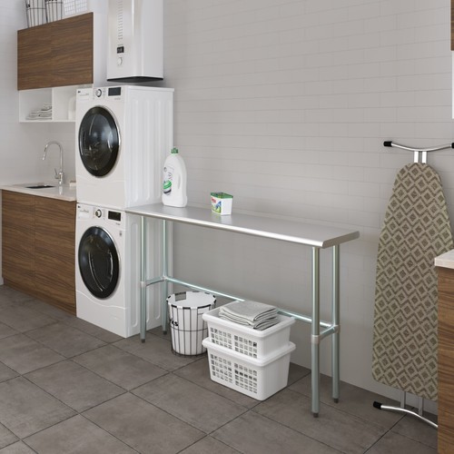 14 in. x 60 in. Stainless Steel Open Base Table | NSF Prep Metal Work Table - Picture 4 of 9