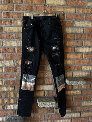 AMIRI Scarves Art Patch Skinny Jeans