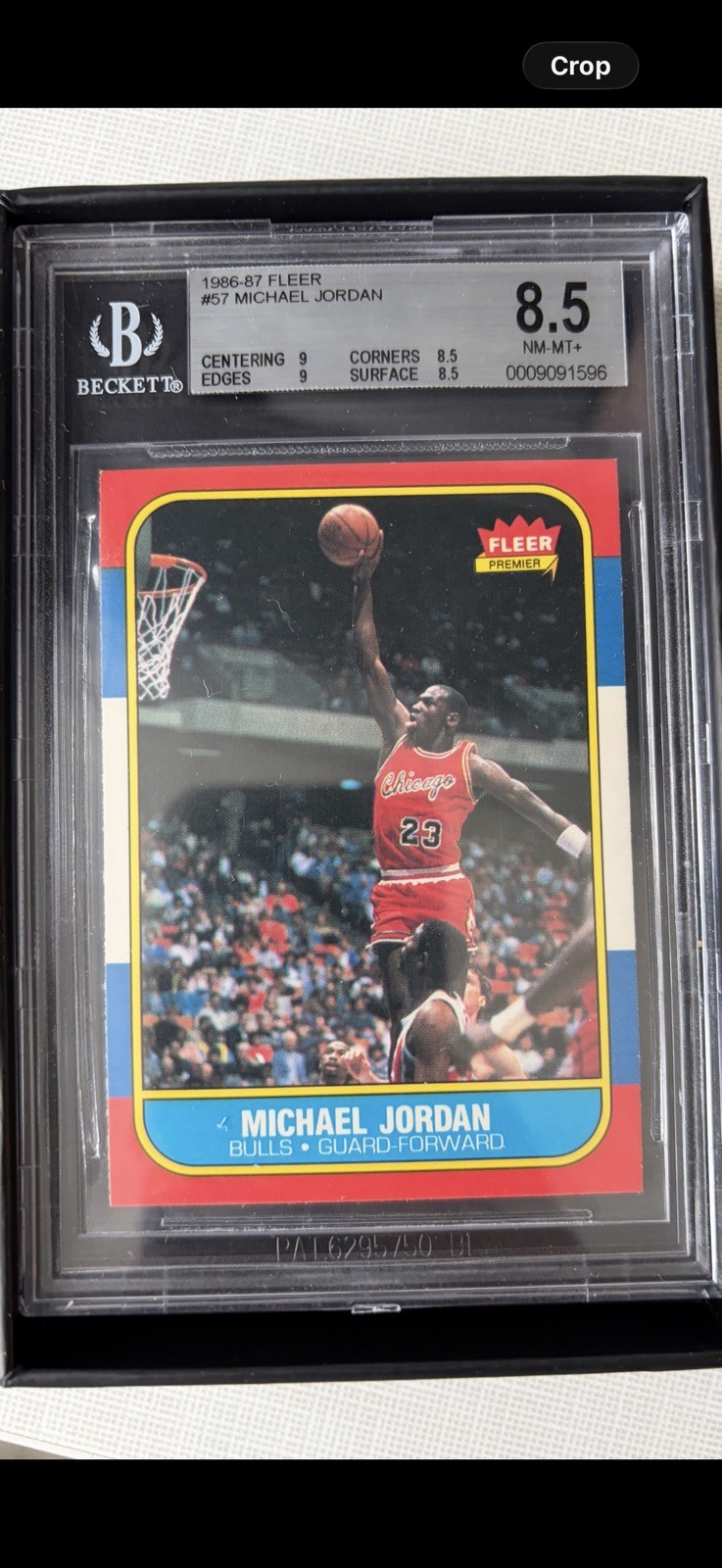 Michael Jordan Rookie RC Bulls Fleer 1986 #57 BGS 8.5 (9, 9, 8.5, 8.5) Subs view 1