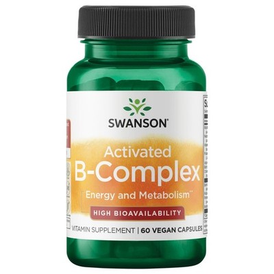 Swanson Activated B-Complex - High Bioavailability 60 Vegan Caps Supplement