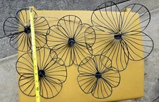 MCM Style Lightweight Metal Wire Flower Art Wall Decor 18"×23"