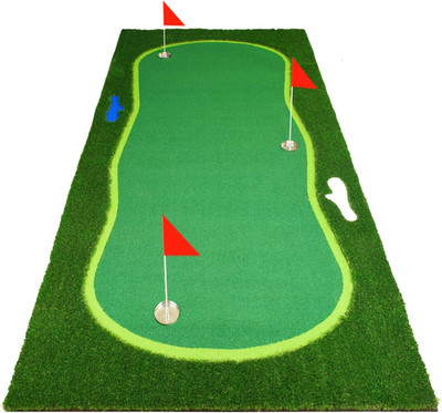 Professional Golf Putting Green Mat with 3 Flags for Indoor/Outdoor Practice