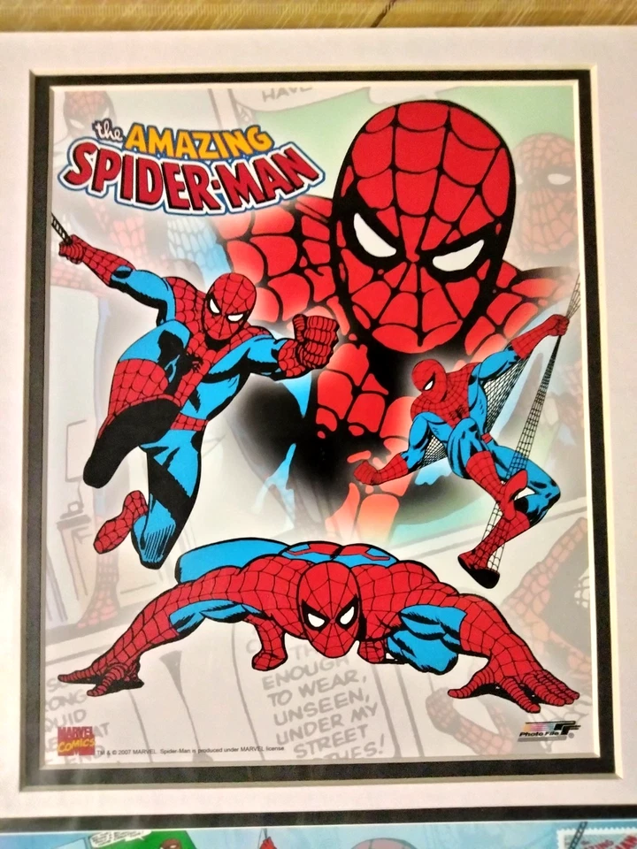 2 Marvel Super Heroes USPS Matted Stamps & Picture - 1st Day Issue 2007 SDCC - Image 4 of 4