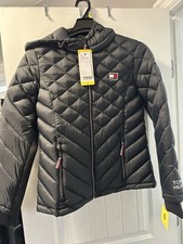 New Tommy Hilfiger Women's Puffer Hooded Packable Jacket Navy Size Small