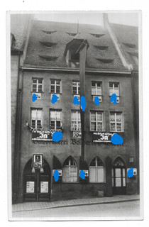 Photo postcard Nuremberg book printing Volkhardt & Schwert election advertising from YES 1935