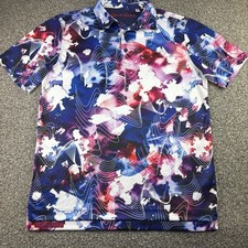 Robert Graham Shirt Mens Medium Multicolor Abstract Print Polo Golf Performance