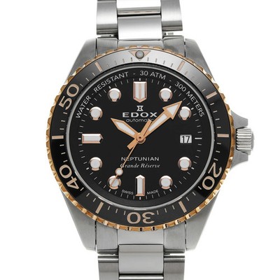 Edox EDOX Neptunian Grande Resere Date Automatic 80801-3NRM-NIR Black Men's