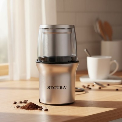 Versatile Stainless Steel Electric Grinder with Pulse Control & Easy Cleanup