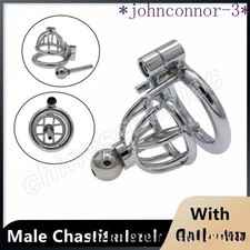 Metal Chastity Cage Screw Lock Male Belt Device Urinary Peni Rings Couple Man