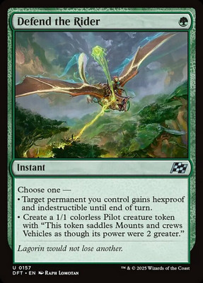 1 x Defend the Rider - Foil - Aetherdrift - NM-Mint - MTG