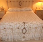 ****SEERSUCKER FLORAL BEDSPREAD/COVERLET COOL COTTON 105 X 100 on QUEEN BED**** — photo 4