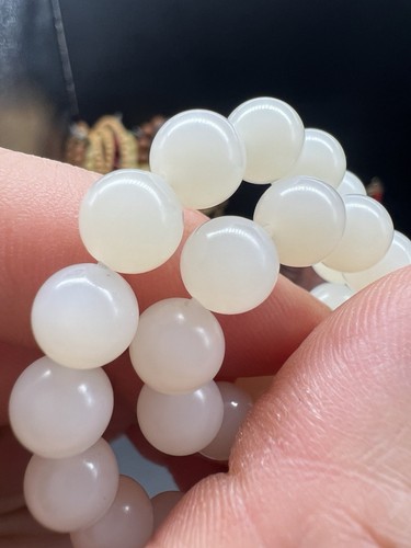 Pulsera de jade hetiano de 8 mm 米达 新疆且末县米达圆珠手串 过眼过灯 - Imagen 7 de 12