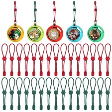 30 Pack Christmas Adjustable Ornament Hooks Non Slip Hangers Strings Cord