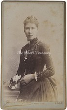 CDV SALE MANCHESTER PRETTY LADY IN BUSTLE DRESS HOLDING ROSES BY INGHAM