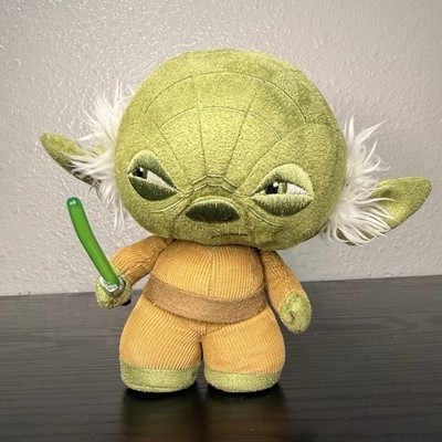 Star Wars Yoda 6'' Lucas Films Plush Micro Fiber Head Swivel w/ Green Light Saber