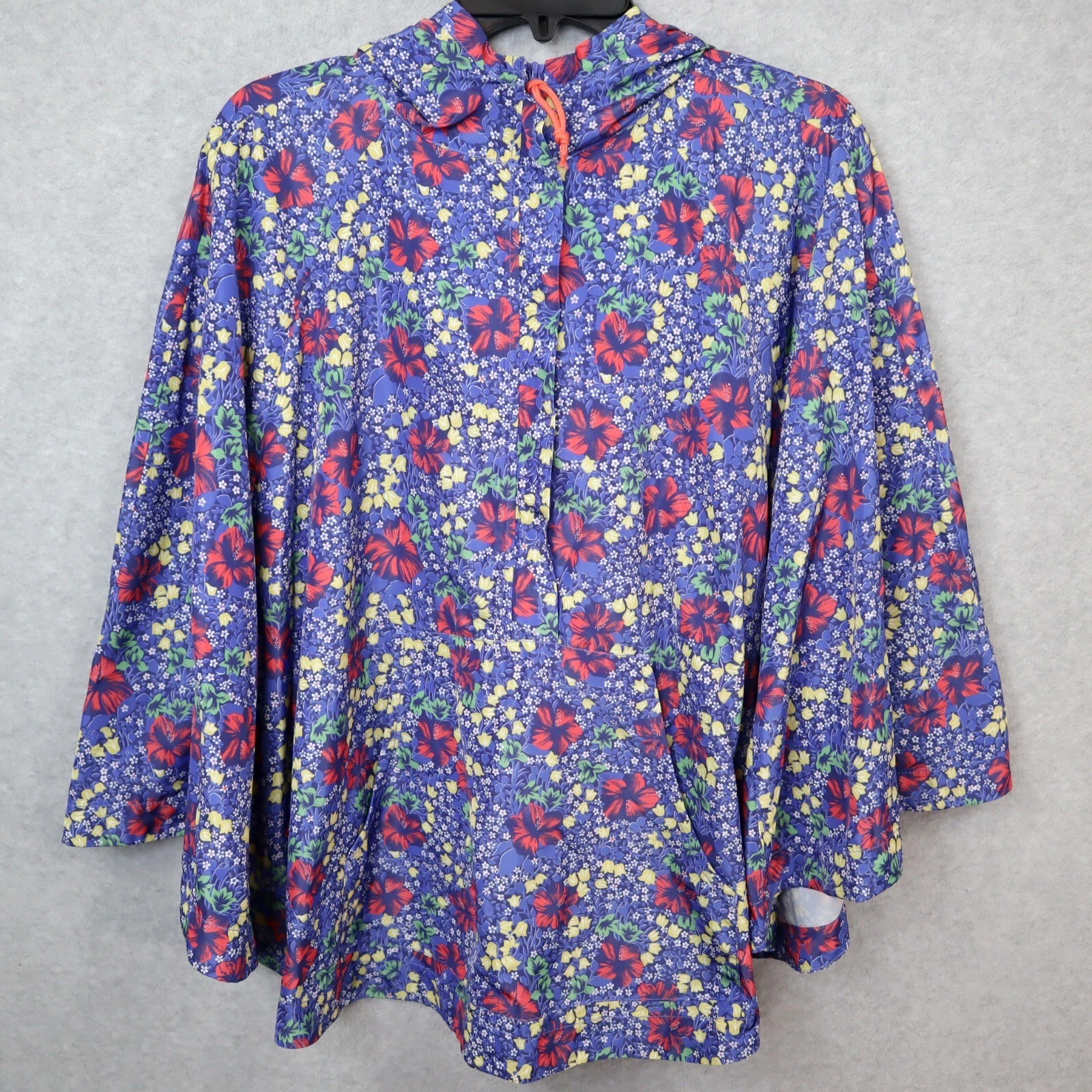 Ann Taylor Poncho Rain Resistant Jacket Womens XS/S Floral Blue Zip Up Hooded
Opens in a new window