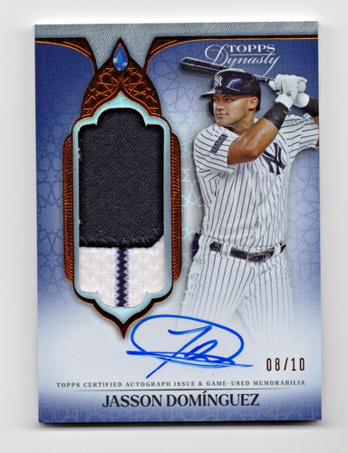 2025 Topps Dynasty Jasson Dominguez Auto Patch B Design/10 #DAPB-JD2 MEM Yankees