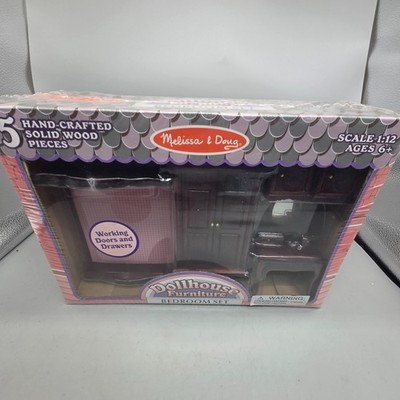 Melissa & Doug Dollhouse Bedroom Furniture Set #2583 1:12 Scale New Sealed