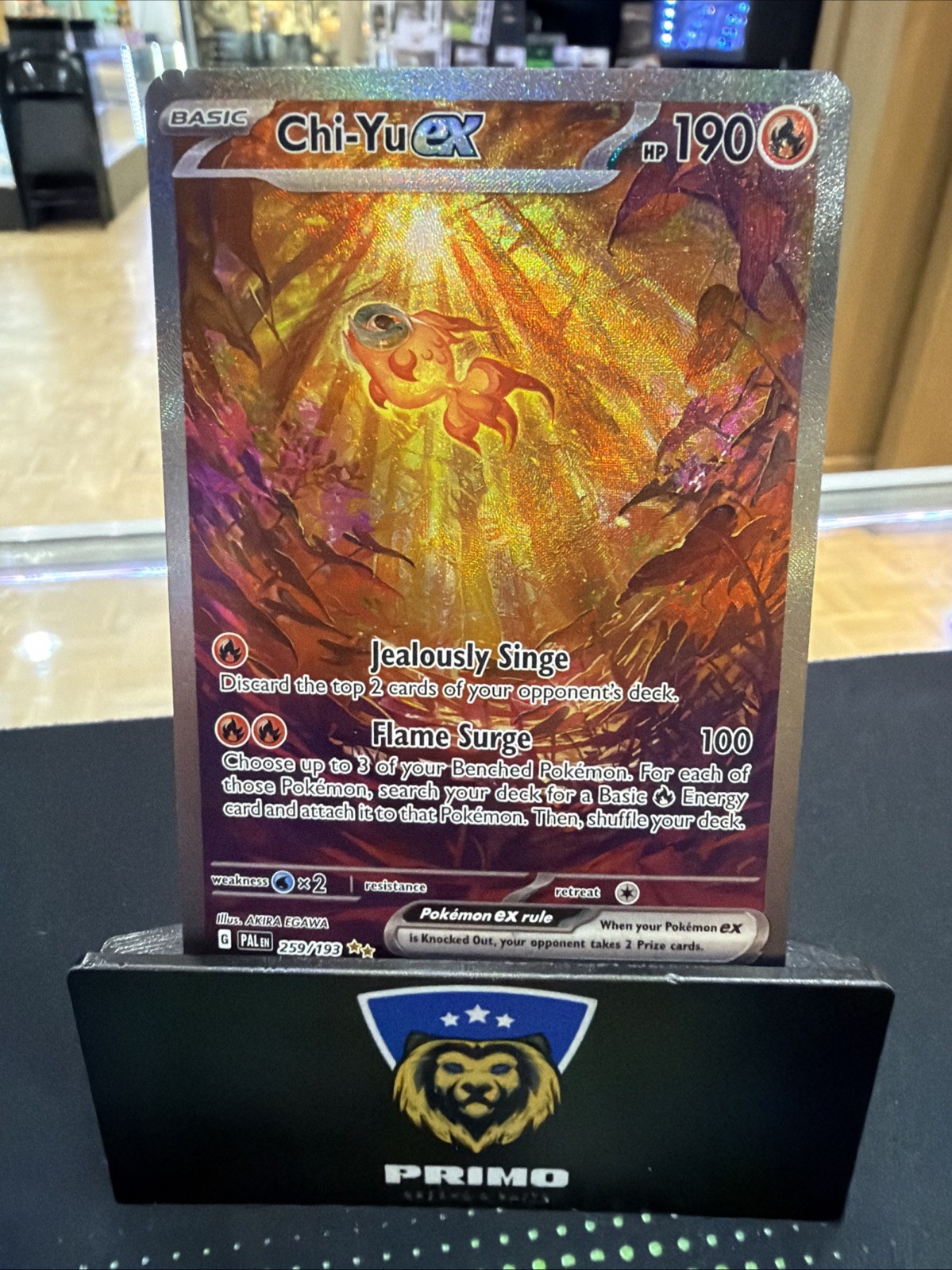 Pokemon Card Chi-Yu EX 259/193 Paldea Evolved SIR NM With One Touch Case