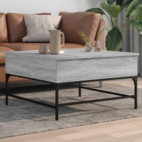 Couchtisch Grau Sonoma 80X80X45 Cm Holzwerkstoff Und Metall