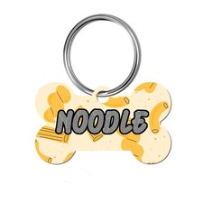 Cute Noodle Design Personalized Pet ID Dog Tag Name Plate Unique Funny
