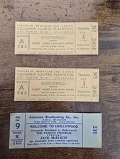 1940s CBS Columbia Square & ABC Hollywood Radio Show Admission Tickets Lot of 3